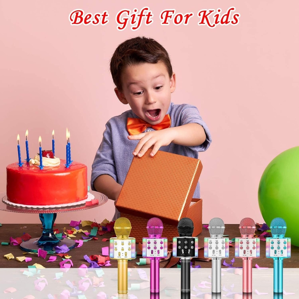 Microfon Karaoke Portabil 5 in 1 pentru Copii cu Bluetooth [10]