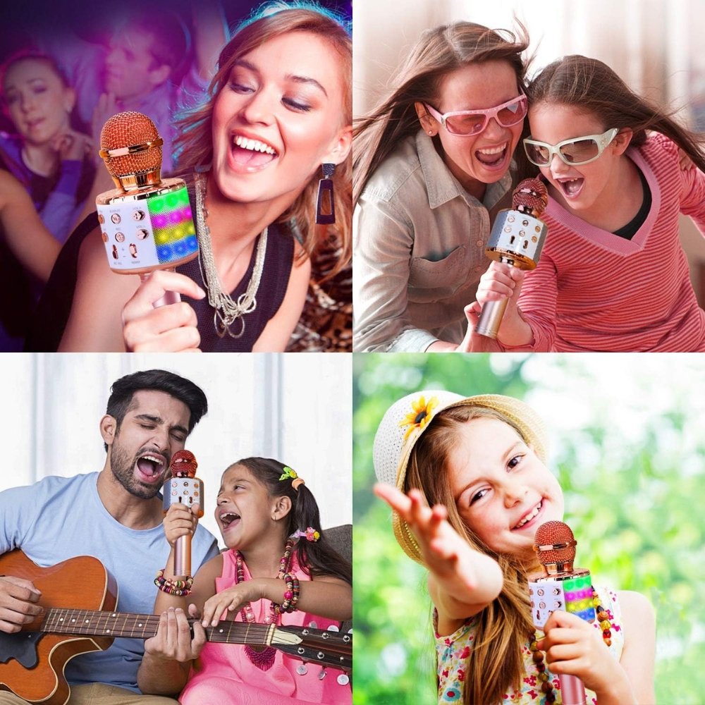Microfon Karaoke Portabil 5 in 1 pentru Copii cu Bluetooth [9]
