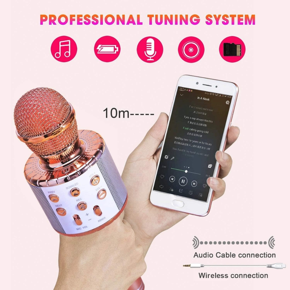 Microfon Karaoke Portabil 5 in 1 pentru Copii cu Bluetooth [3]