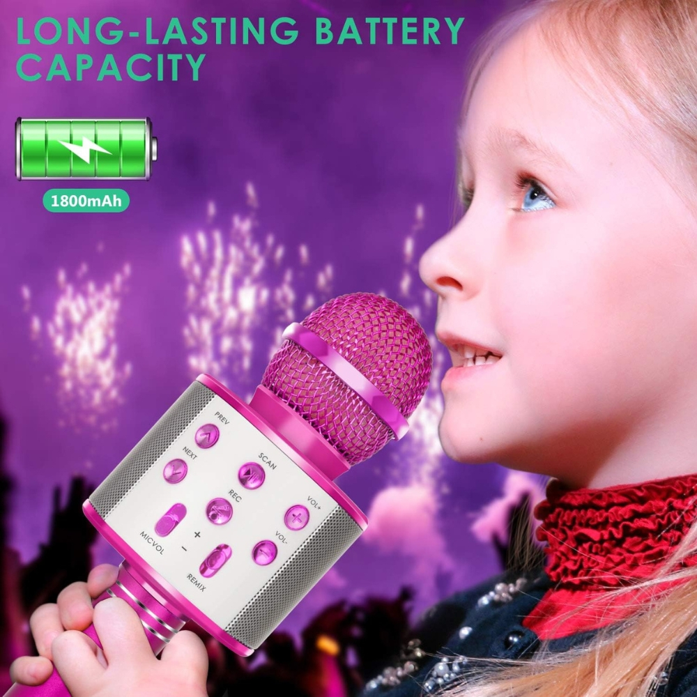Microfon Karaoke Portabil 5 in 1 pentru Copii cu Bluetooth [9]