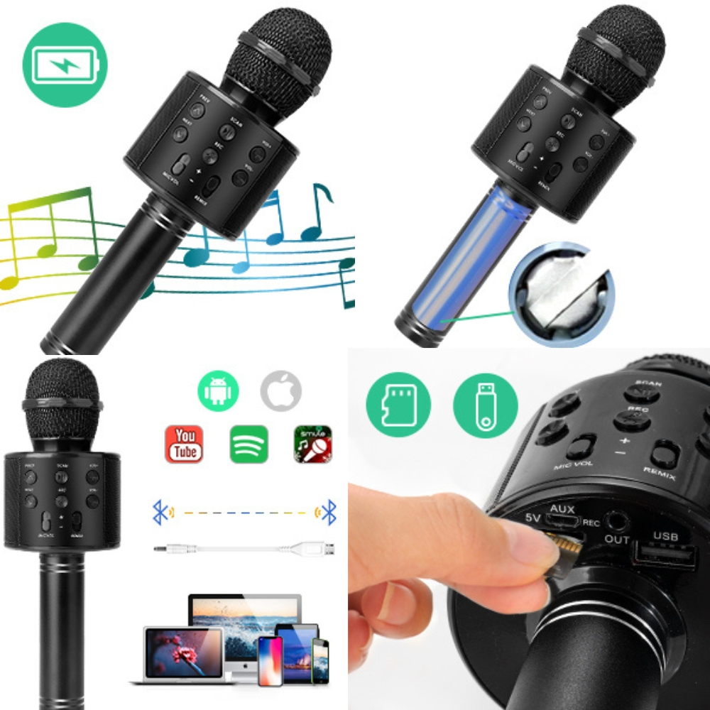 Microfon Karaoke Portabil 5 in 1 pentru Copii cu Bluetooth [13]