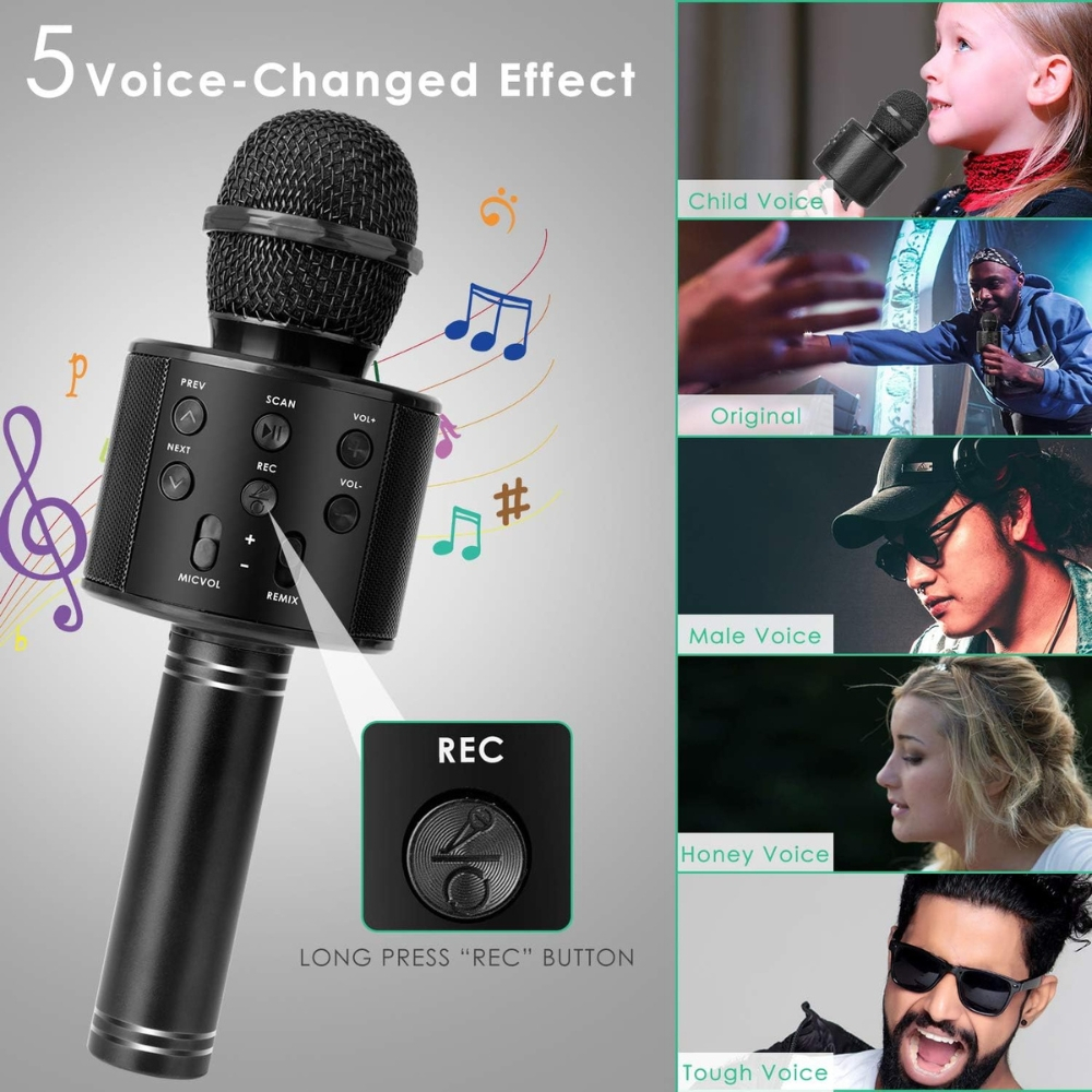 Microfon Karaoke Portabil 5 in 1 pentru Copii cu Bluetooth [14]