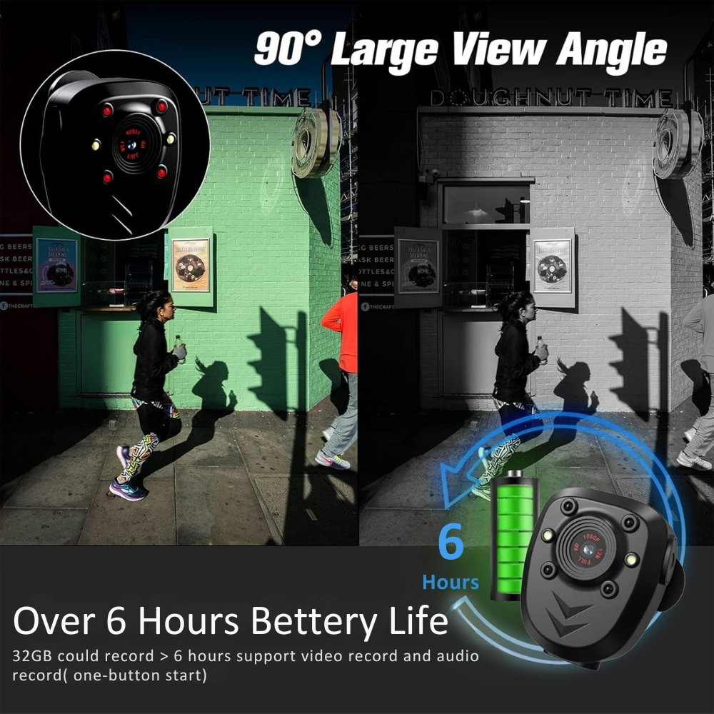 Mini Camera de Corp video Portabila 1080P, Night Vision, Infrarosu [16]