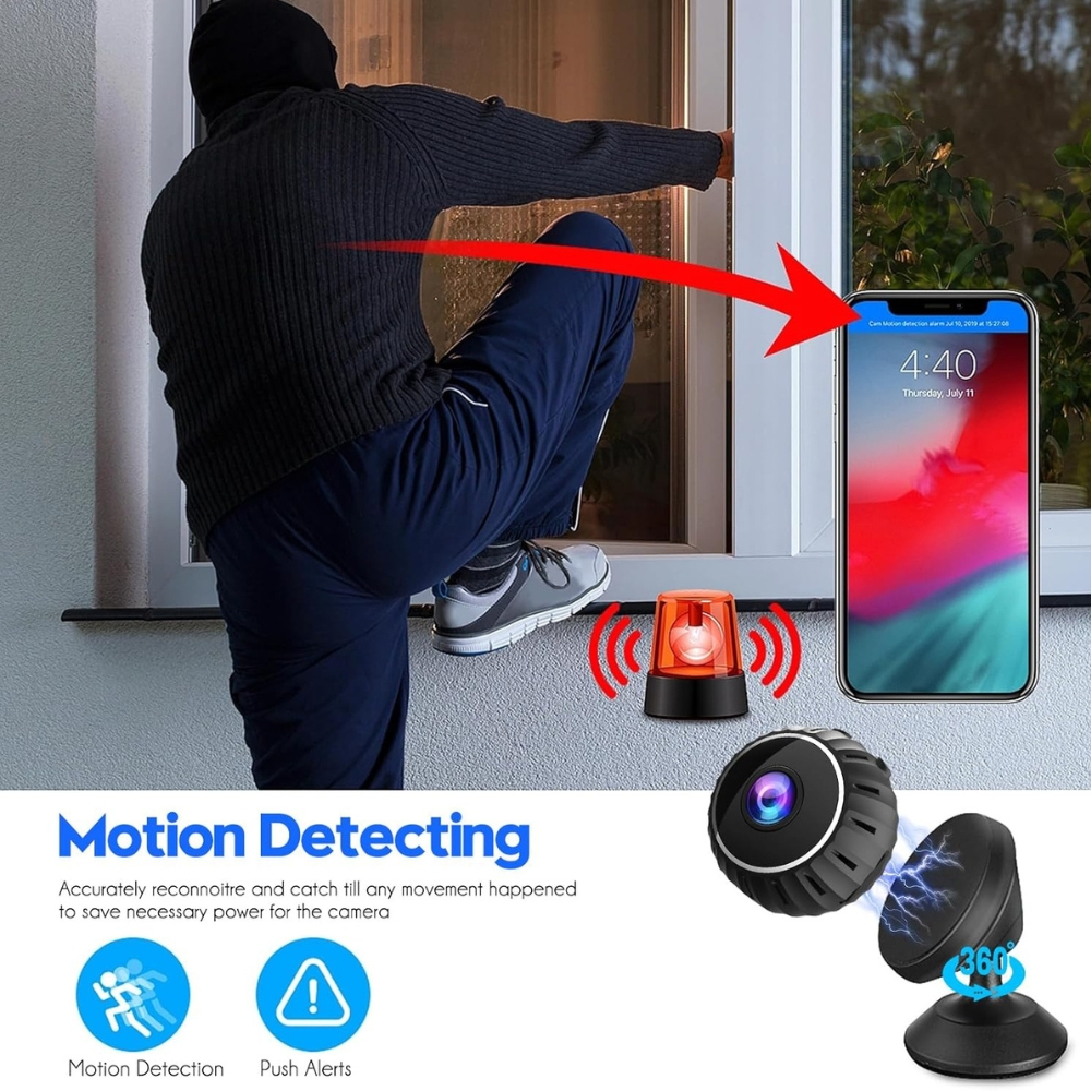 Mini Camera cu WiFi, 1080p, Senzor de Miscare, Vedere Nocturna [12]