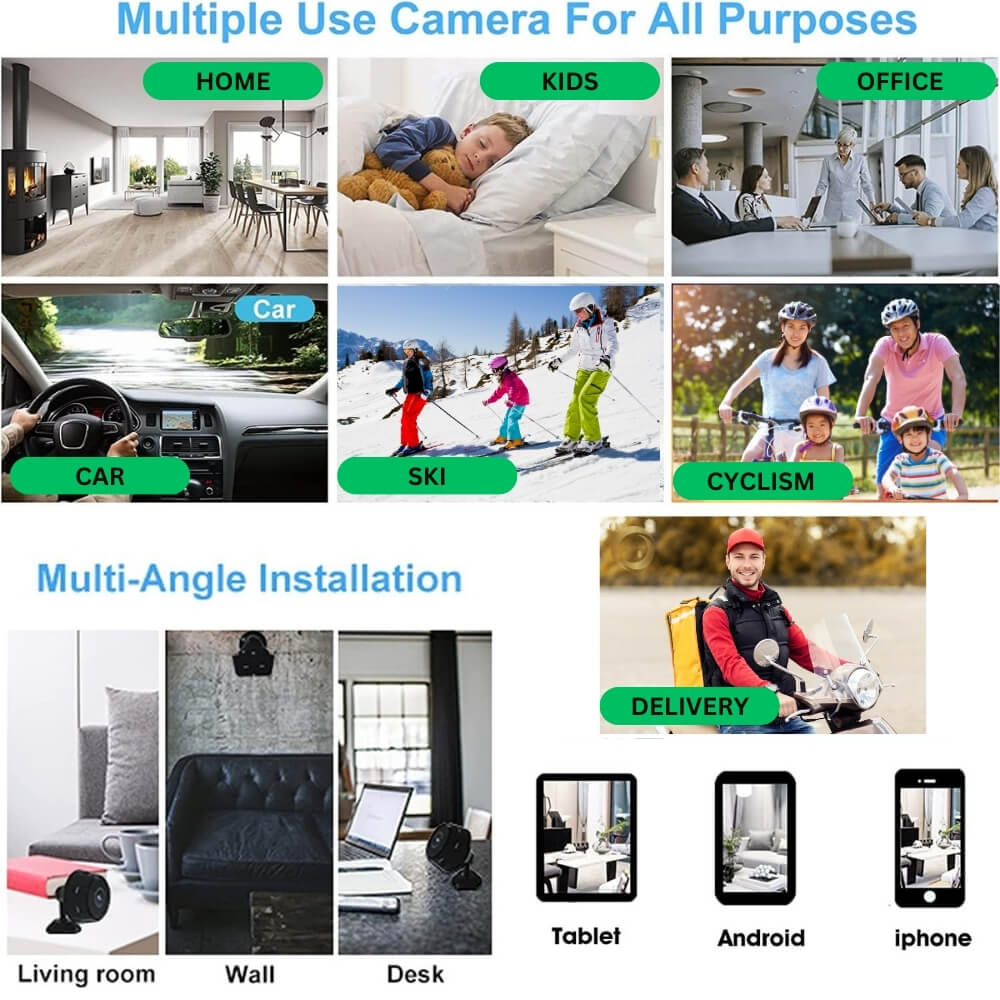 Mini Camera Magnetica, Microcamera Wifi Full HD Profesionala [32]