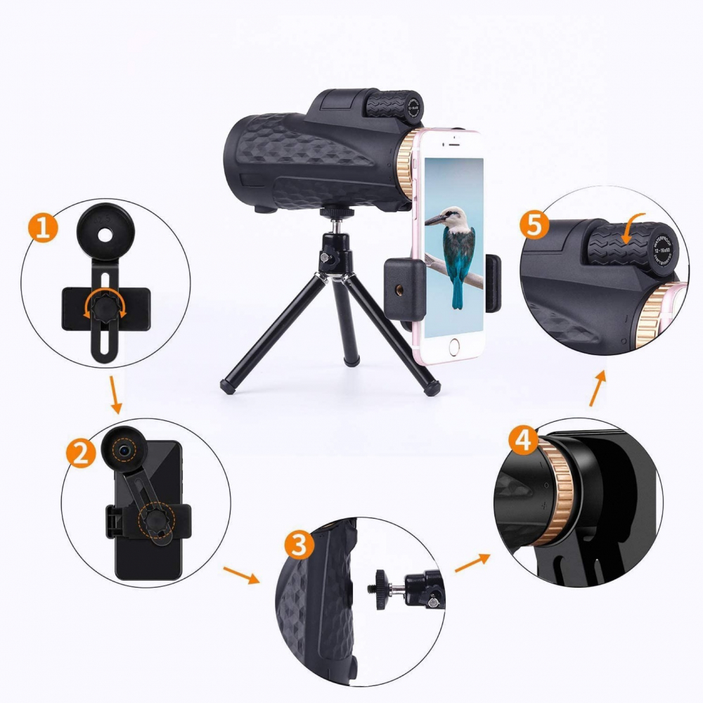 Monoclu Profesional HD 12x50 cu Prisma BaK-4 și Dual Focus [2]