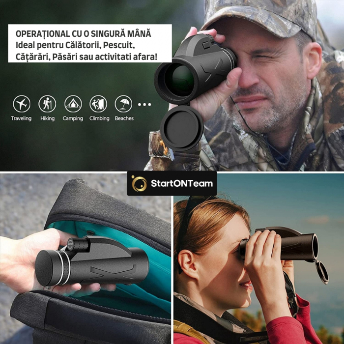 Monoclu Profesional 80x100 Tip Telescop cu Prisma BaK-4 și Dual Focus pentru Observații Clare [7]