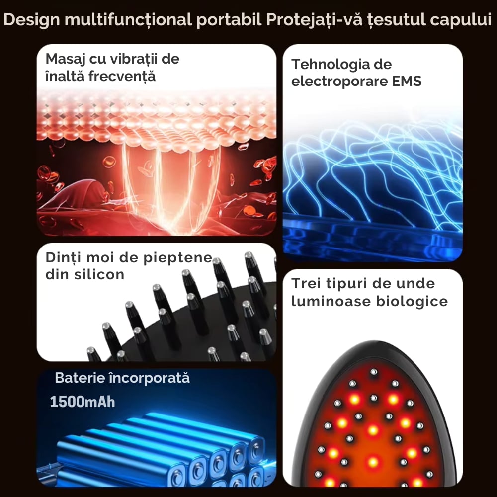 Perie de Par Electrica cu Laser pentru Cresterea Parului [5]
