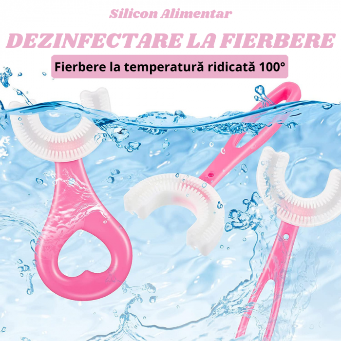 Periute de Dinti Circulare in forma de U, din Silicon Alimentar, pentru copii de 2-12 ani, Multicolore [3]