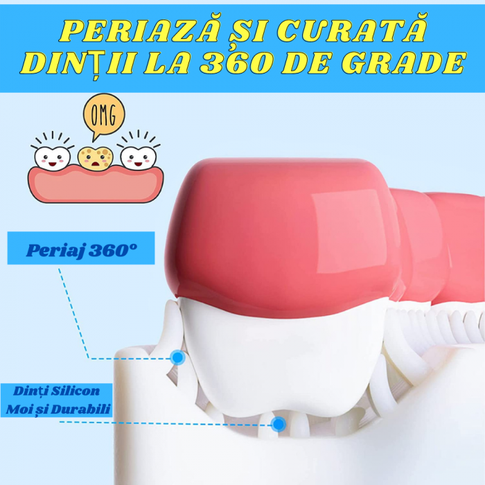 Periute de Dinti Circulare in forma de U, din Silicon Alimentar, pentru copii de 2-12 ani, Multicolore [7]