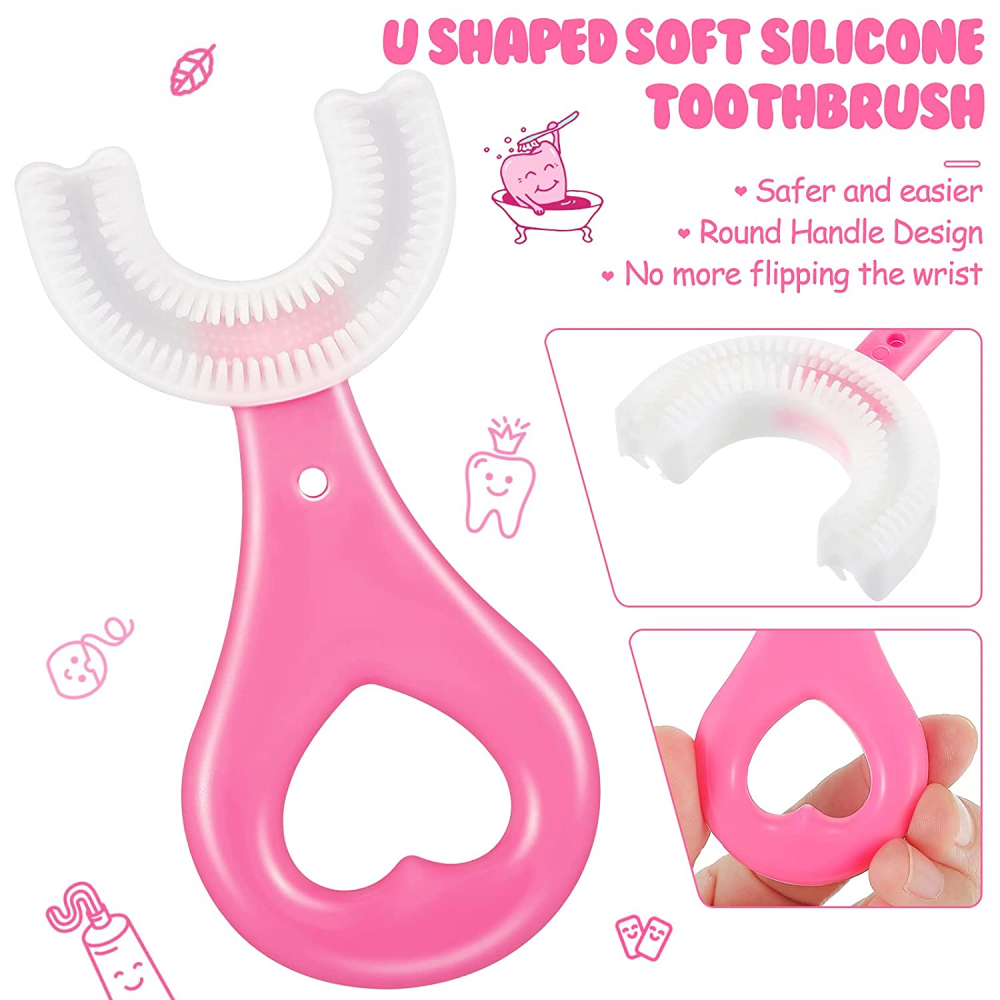 Periute de Dinti Circulare in forma de U, din Silicon Alimentar, pentru copii de 2-12 ani, Multicolore [21]
