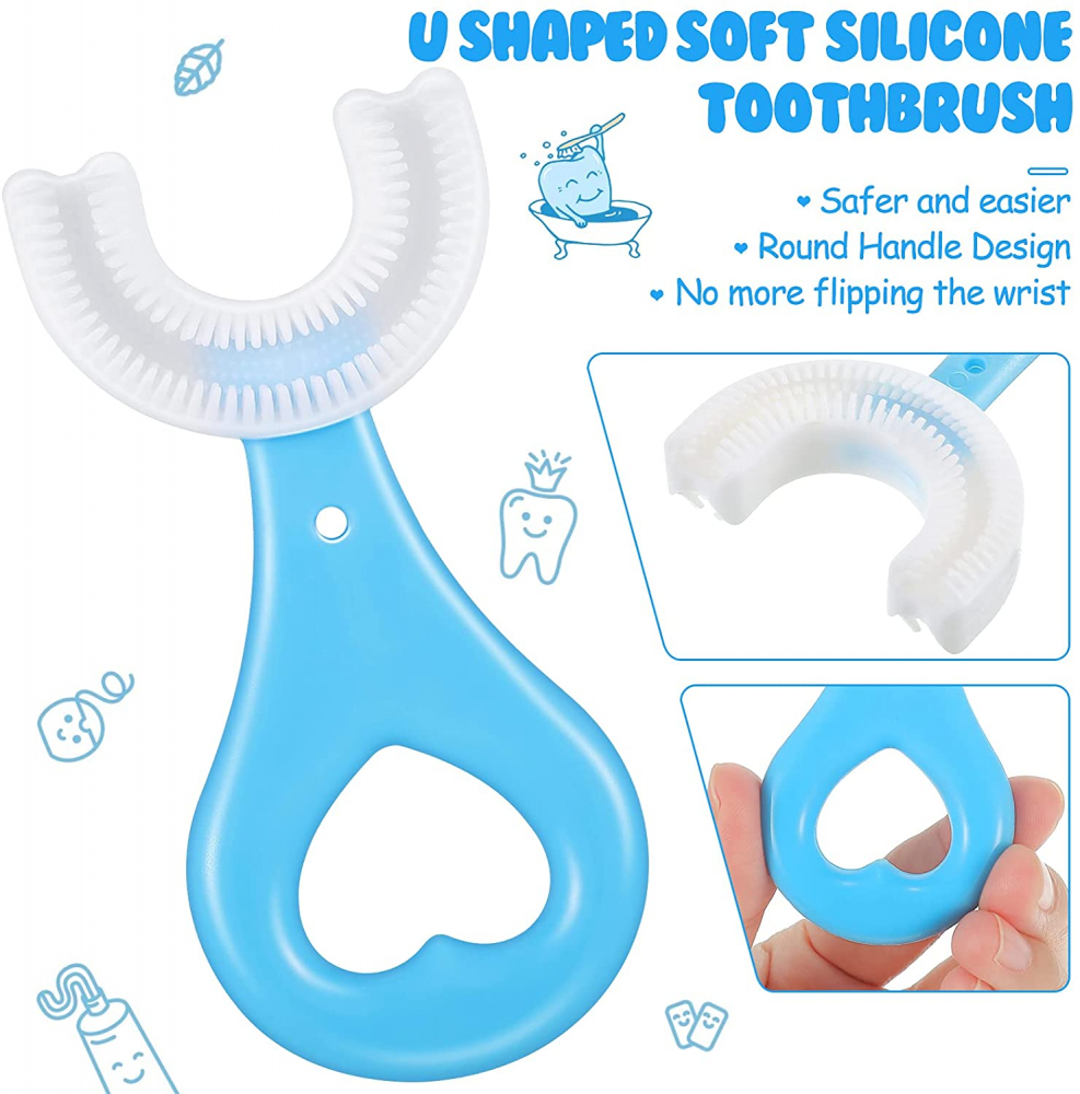 Periute de Dinti Circulare in forma de U, din Silicon Alimentar, pentru copii de 2-12 ani, Multicolore [14]