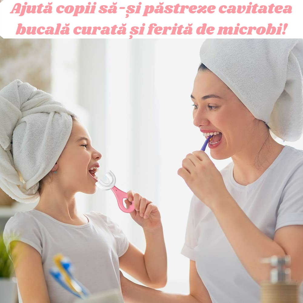 Periute de Dinti Circulare in forma de U, din Silicon Alimentar, pentru copii de 2-12 ani, Multicolore [28]