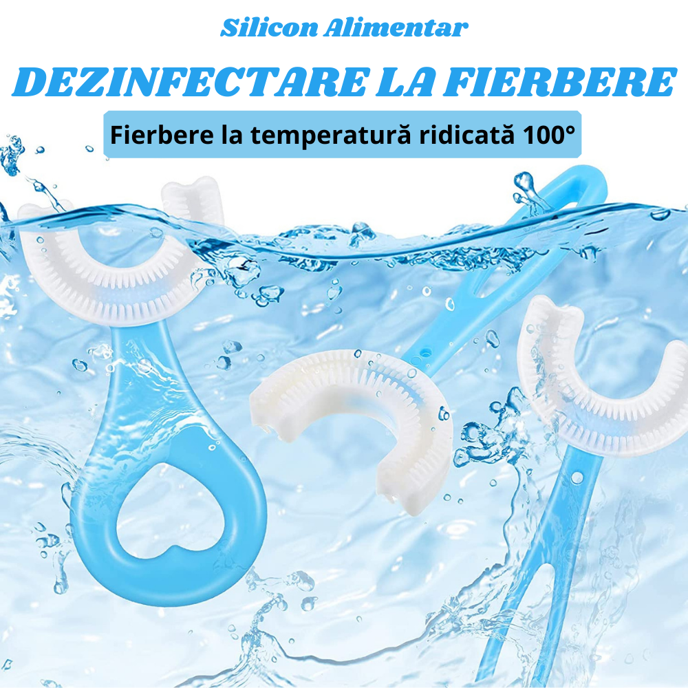 Periute de Dinti Circulare in forma de U, din Silicon Alimentar, pentru copii de 2-12 ani, Multicolore [16]