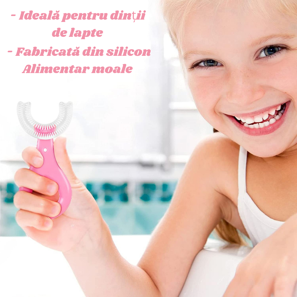 Periute de Dinti Circulare in forma de U, din Silicon Alimentar, pentru copii de 2-12 ani, Multicolore [26]