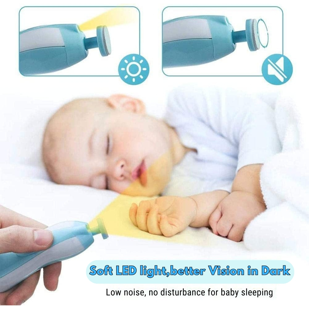 Pila Electrica de Unghii pentru Bebelusi si Copii Mici, Set cu 6 Capete, Iluminare LED [11]
