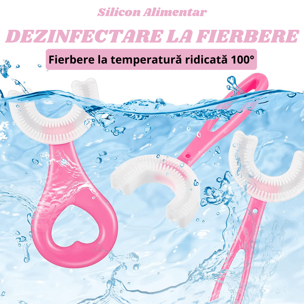 Set 2 Periute de Dinti Circulare in forma de U din Silicon Alimentar pentru copii de 2-12 ani, Multicolore [13]