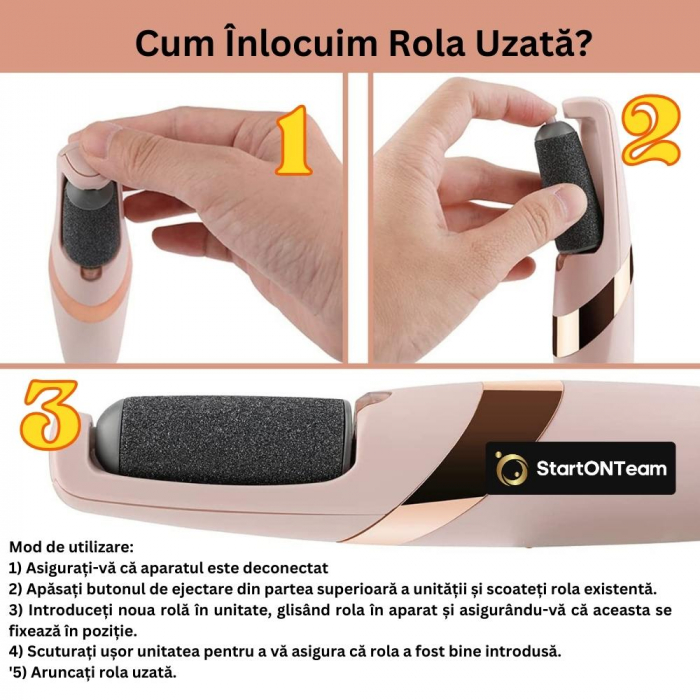 Pila Electrica Profesionala cu acumulator pentru curatat calcaie crapate si piele uscata [16]