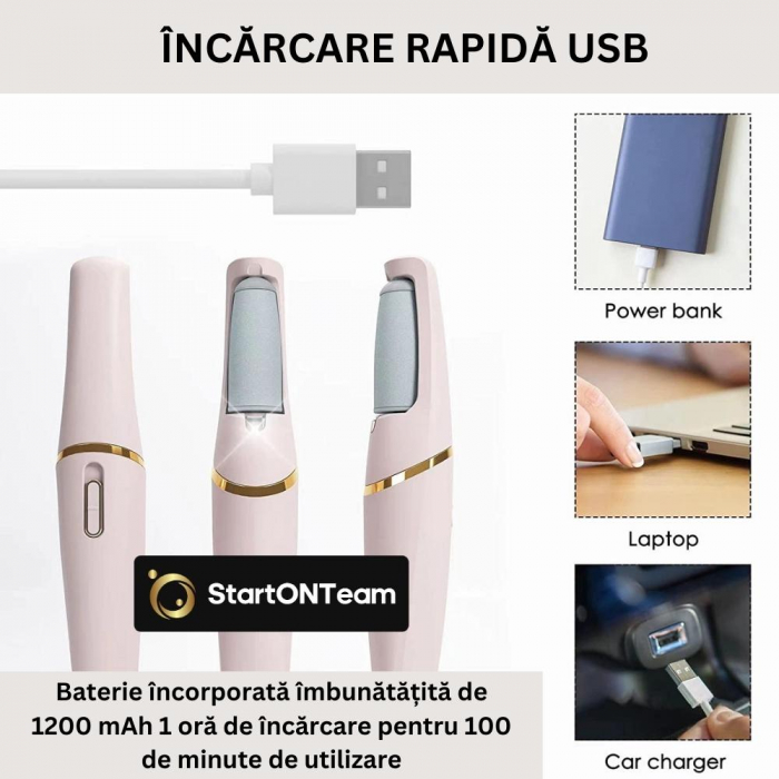 Pila Electrica Profesionala cu acumulator pentru curatat calcaie crapate si piele uscata [14]