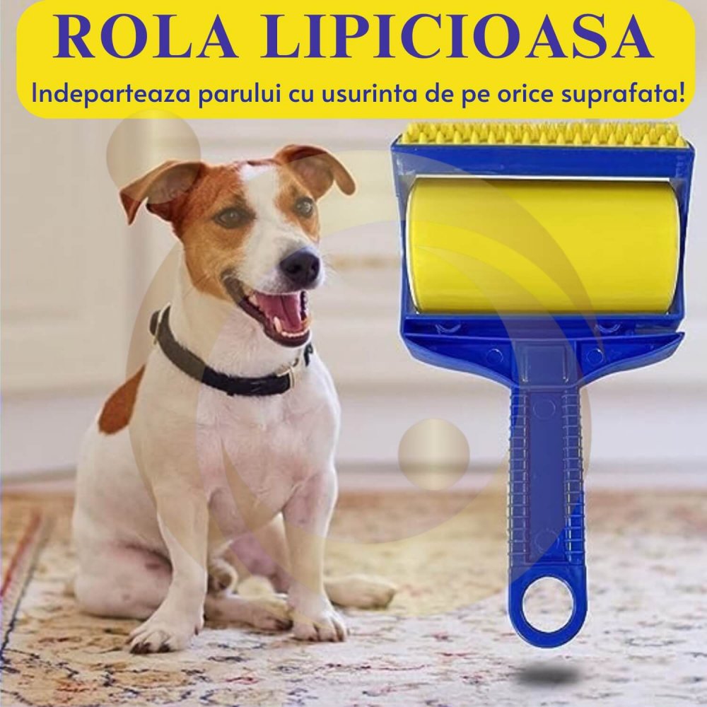 Rolă Adezivă Reutilizabilă pentru Scame și Păr de Animale - Set 2 Buc, Silicon Lavabil [3]