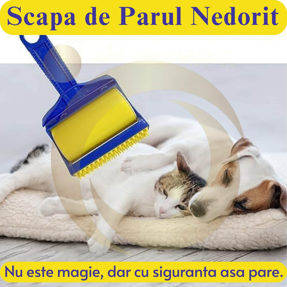 Rolă Adezivă Reutilizabilă pentru Scame și Păr de Animale - Set 2 Buc, Silicon Lavabil [6]