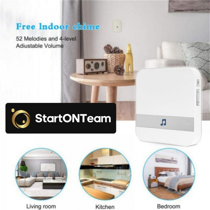 Sonerie de Interior pentru Video Interfon WiFi - Receptor cu 52 Melodii [7]