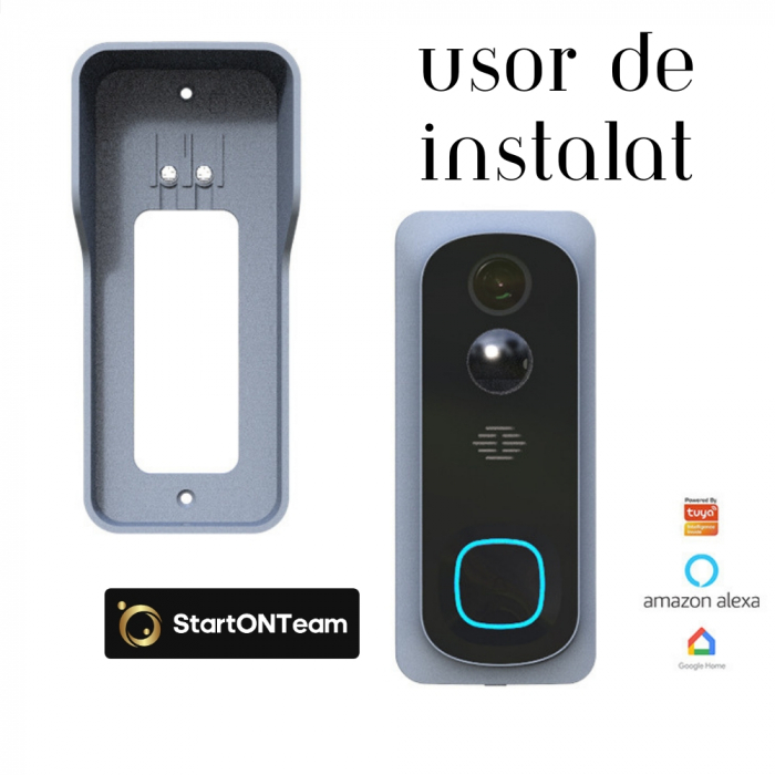 Interfon Video Smart de Exterior cu Cameră HD, Senzor Mișcare și Night Vision, Fără Fir [3]