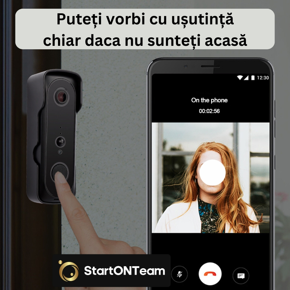 Video Interfon StartONTeam WiFi cu Sonerie Inteligentă și Cameră Full HD [34]