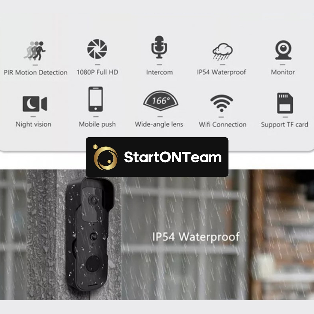 Video Interfon StartONTeam WiFi cu Sonerie Inteligentă și Cameră Full HD [19]
