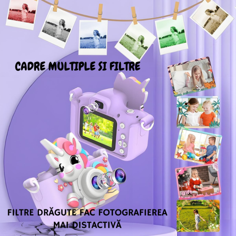 Aparat Foto Copii Unicorn Cameră Selfie 48MP Full HD [3]