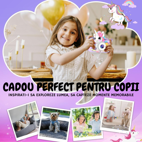 Aparat Foto Copii Unicorn Cameră Selfie 48MP Full HD [5]