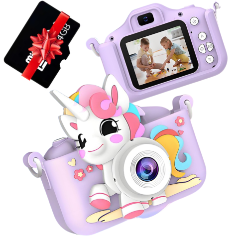 Jucarii - Aparat Foto Copii Unicorn Cameră Selfie 48MP Full HD