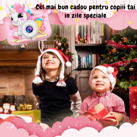 Aparat Foto Copii Unicorn Cameră Selfie 48MP Full HD [3]