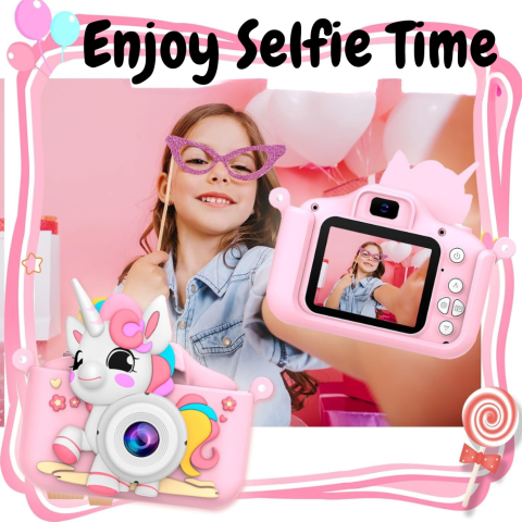 Aparat Foto Copii Unicorn Cameră Selfie 48MP Full HD [4]