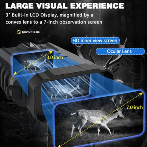 Binoclu Profesional cu Night Vision Digital, Vedere în Noapte până la 300m, Ecran LCD, Verde sau Negru [15]