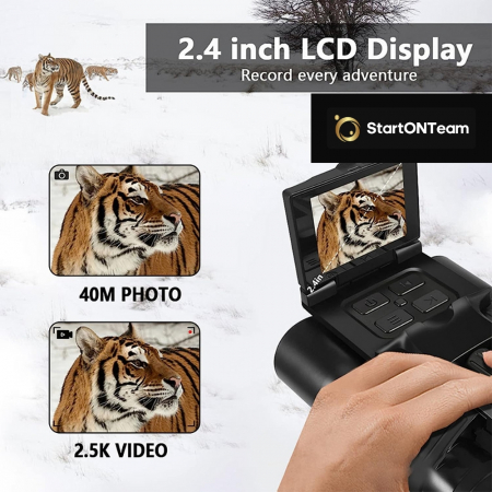 Binoclu Profesional Digital de Vânătoare, Zoom 12X, Ecran LCD 2.4” pentru Observații Clare [10]