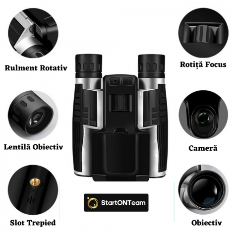 Binoclu Profesional Digital de Vânătoare, Zoom 12X, Ecran LCD 2.4” pentru Observații Clare [13]