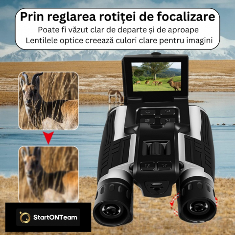 Binoclu Profesional Digital de Vânătoare, Zoom 12X, Ecran LCD 2.4” pentru Observații Clare [14]