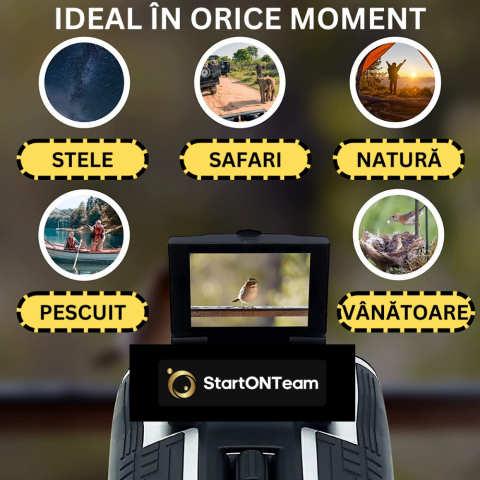 Binoclu Profesional Digital de Vânătoare, Zoom 12X, Ecran LCD 2.4” pentru Observații Clare [15]