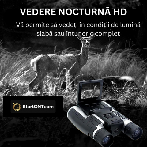 Binoclu Profesional Digital de Vânătoare, Zoom 12X, Ecran LCD 2.4” pentru Observații Clare [12]