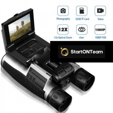 Binoclu Profesional Digital de Vânătoare, Zoom 12X, Ecran LCD 2.4” pentru Observații Clare [9]