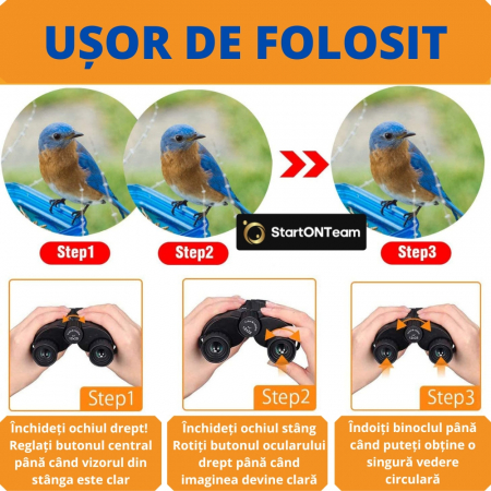 Binoclu Profesional 10x25 cu Prismă BaK4, IP67, pentru Observații la Distanță Mare [6]