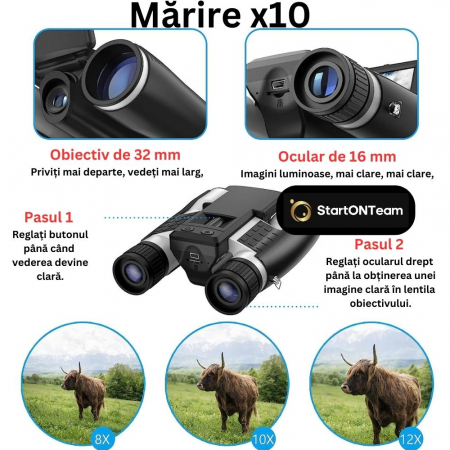 Binoclu Profesional de Vânătoare Zoom Digital 10X cu Ecran LCD 2" [1]
