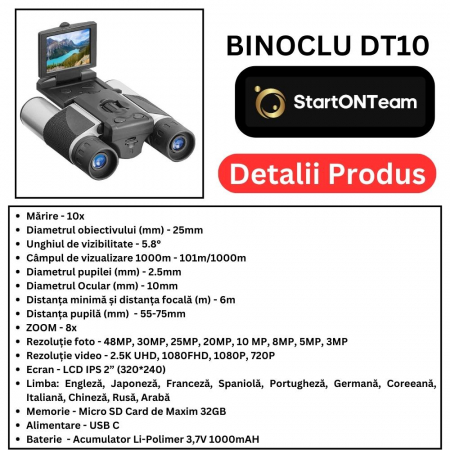 Binoclu Profesional de Vânătoare Zoom Digital 10X cu Ecran LCD 2" [12]