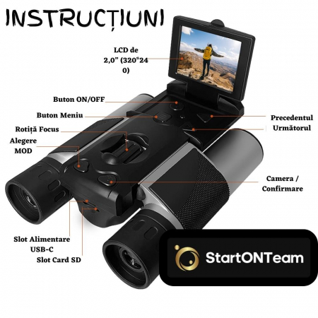 Binoclu Profesional de Vânătoare Zoom Digital 10X cu Ecran LCD 2" [3]