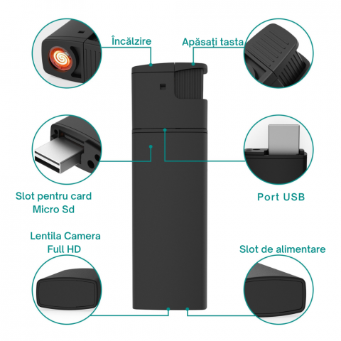 Bricheta cu Mini Camera Video Full HD 1080P, Detectare Miscare [11]