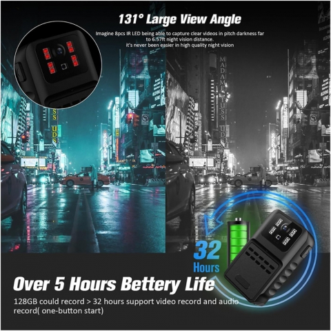 Camera Corporala de Piept HD 1080P, cu Night Vision si Inregistrare in Bucla [7]