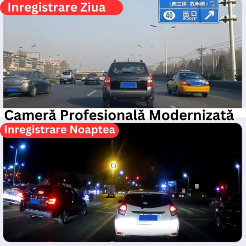 Camera dubla auto profesionala de bord, fata si spate, Oglinda Retrovizoare cu Marsarier si Senzor G de Detectare a Miscarii, Monitorizare Parcare, Night Vision, Inregistrare in bucla [5]