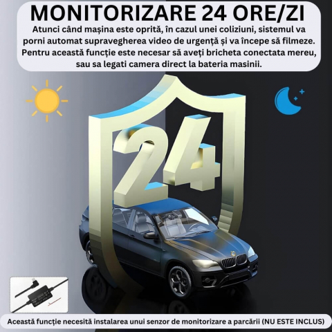 Camera dubla auto profesionala de bord, fata si spate, Oglinda Retrovizoare cu Marsarier si Senzor G de Detectare a Miscarii, Monitorizare Parcare, Night Vision, Inregistrare in bucla [11]