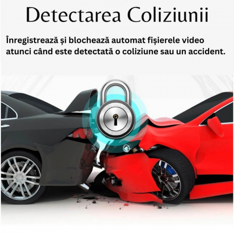 Camera dubla auto profesionala de bord, fata si spate, Oglinda Retrovizoare cu Marsarier si Senzor G de Detectare a Miscarii, Monitorizare Parcare, Night Vision, Inregistrare in bucla [3]